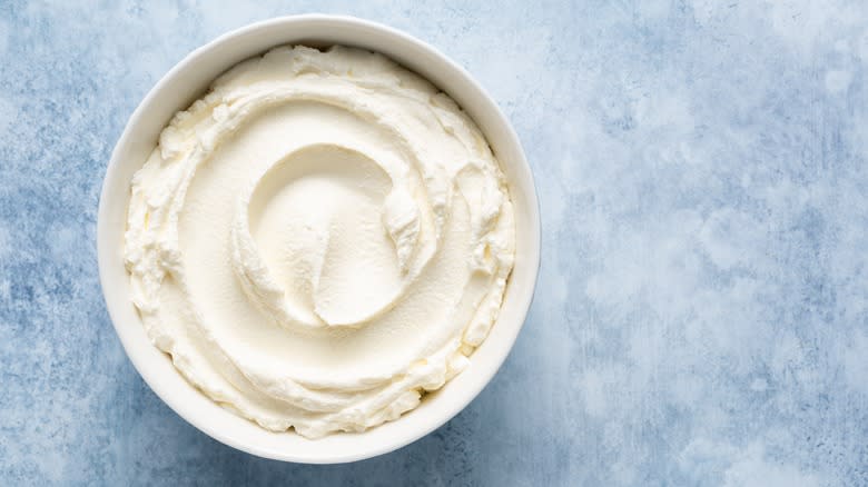 bowl of cream cheese