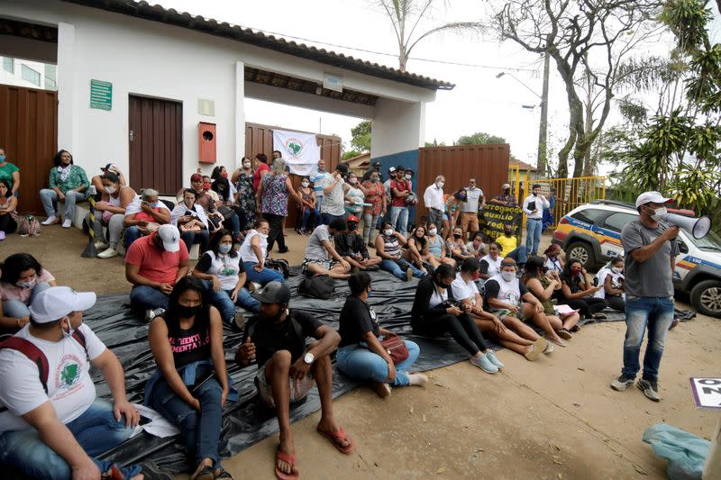 Movement of People Affected by Dams protest at Vale SA headquarters in Brumadinho