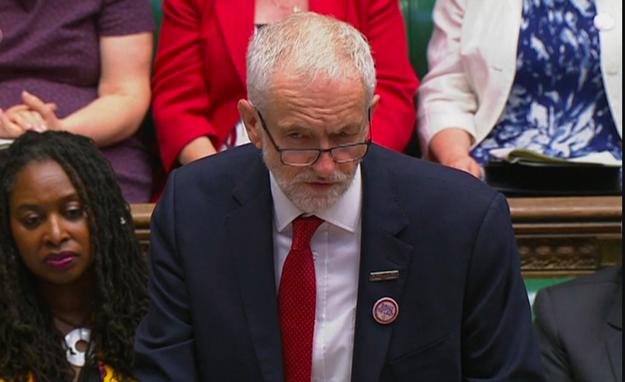 Corbyn and May clashed today in PMQS for the final time. (GETTY)