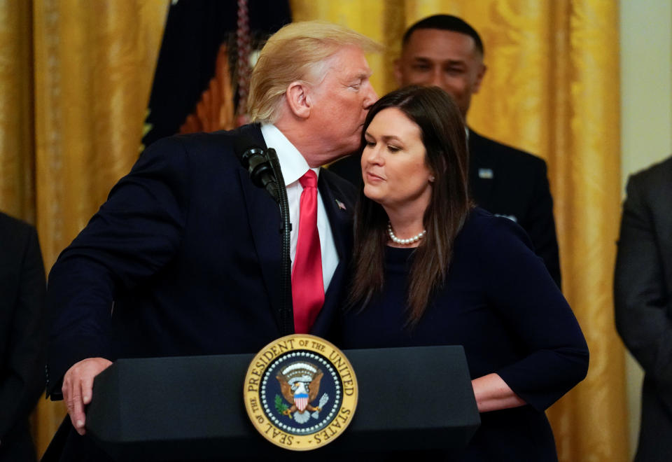 Donald Trump and Sarah Sanders 