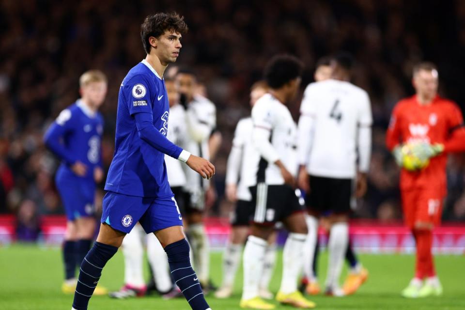 Moment of madness: Felix was sent off at Craven Cottage (Getty Images)