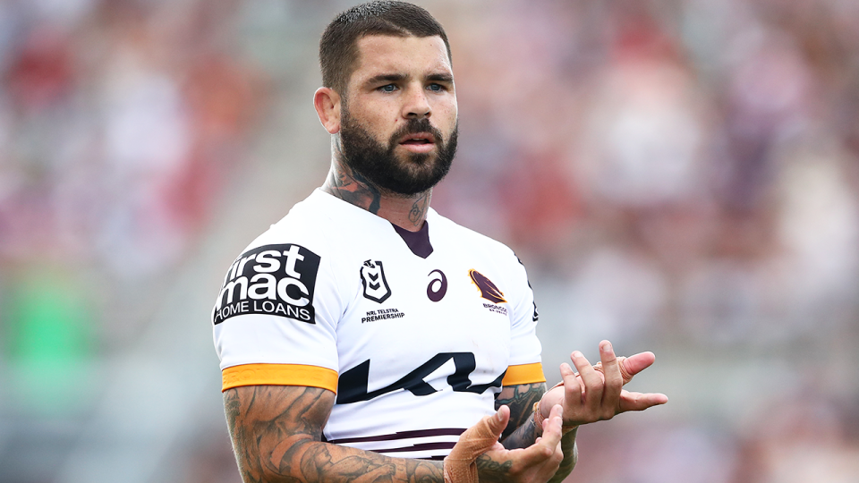 Adam Reynolds (pictured) reacting during an NRL game.