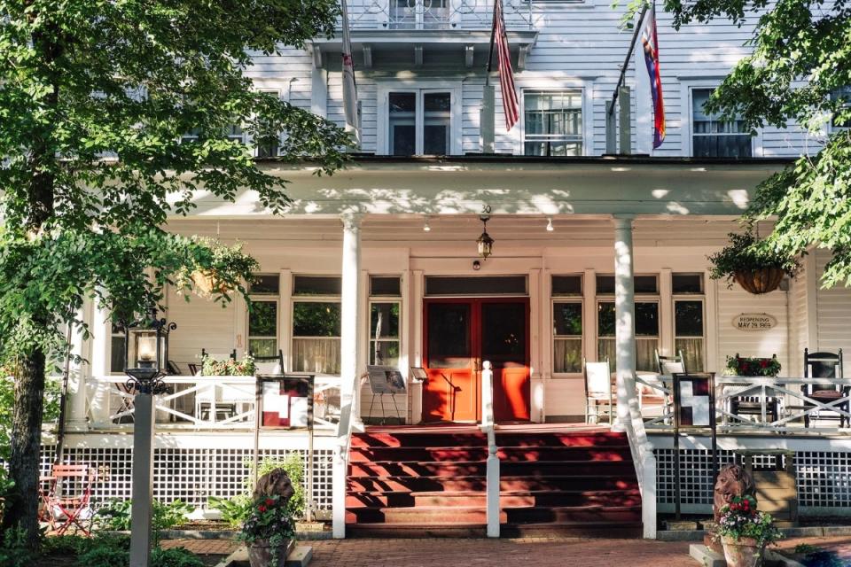 Red Lion Inn -- a white house with red porch stairs