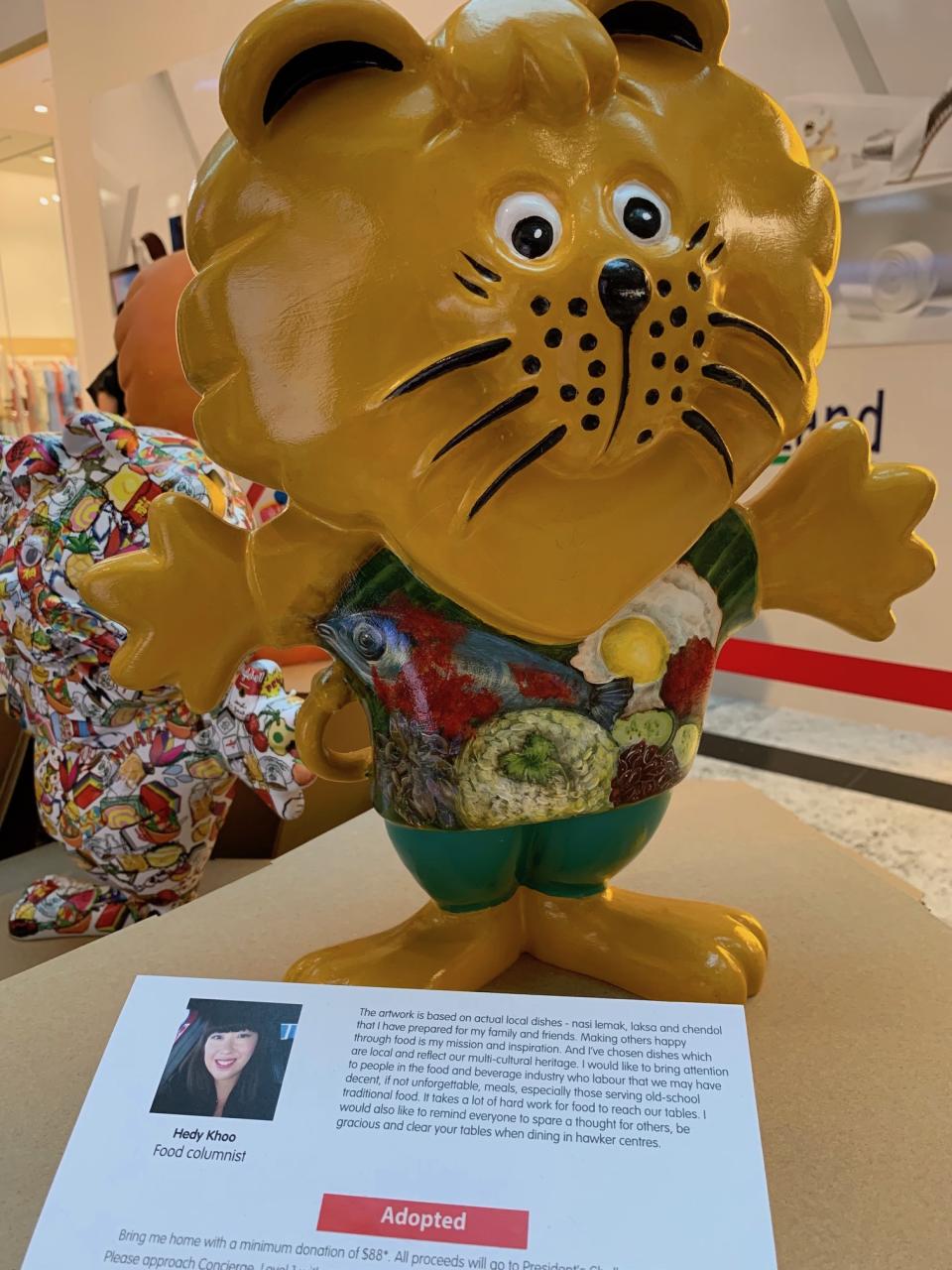 SINGA mascot by food columnist Hedy Khoo. (PHOTO: Yahoo Lifestyle Singapore)