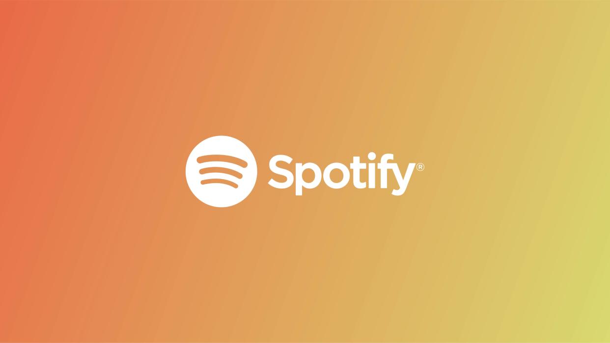  Spotify logo on gradient banner . 