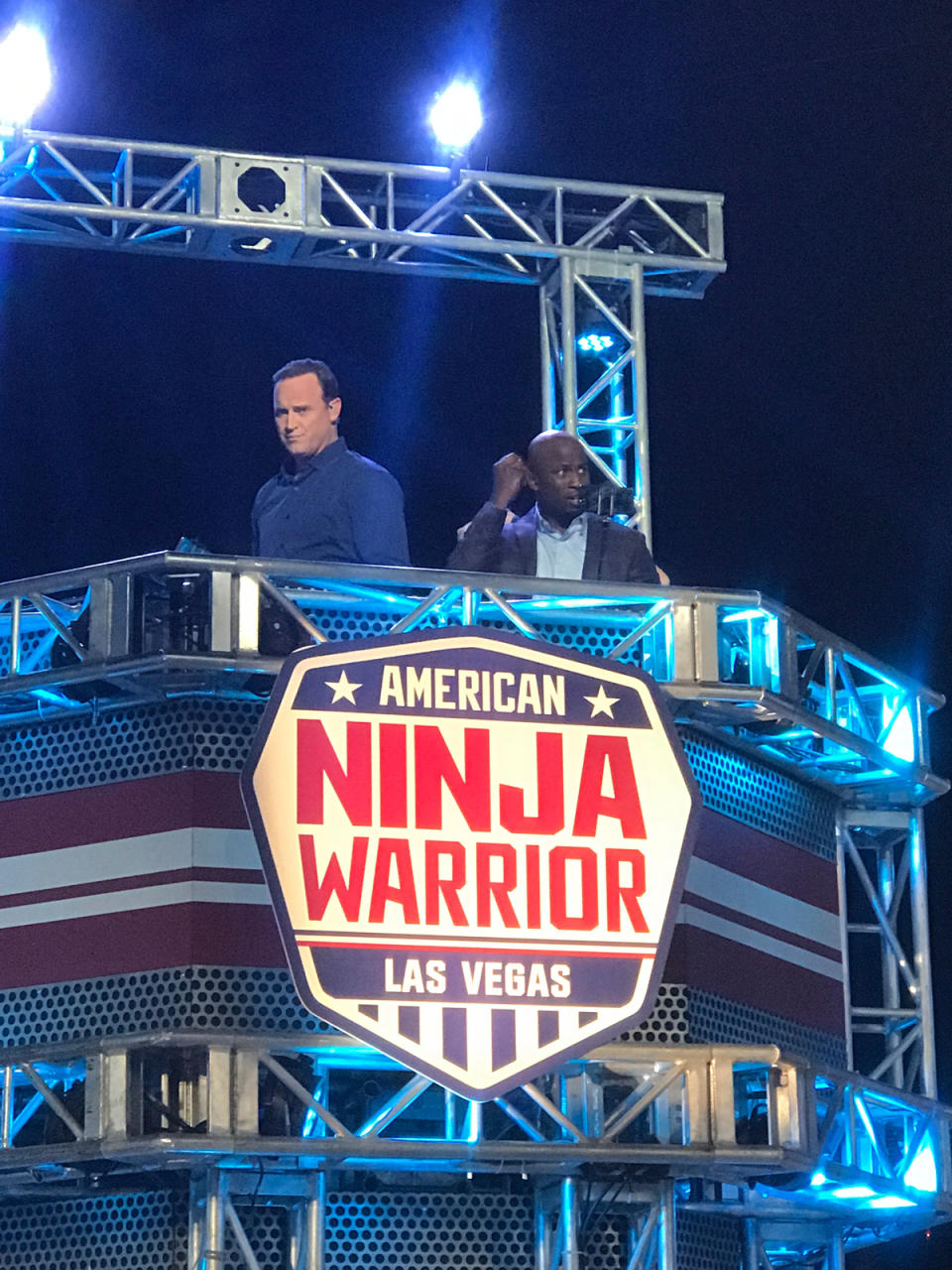 <p>The coolest thing about hosting American Ninja Warrior is that we get the best seats in the house… — @mattiseman </p>