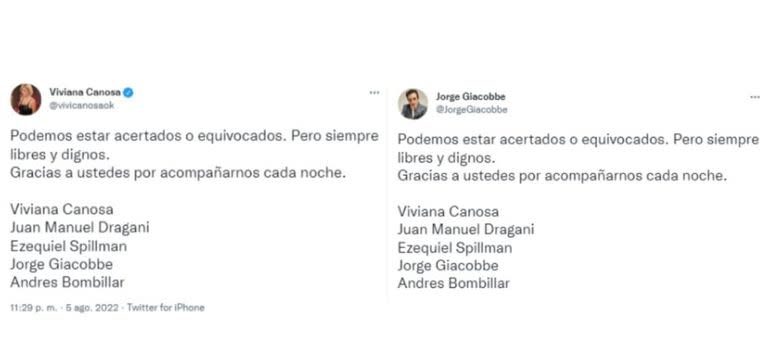 La ausencia de la firma de Juan Carlos Campolongo en el comunicado de Viviana Canosa llamó la atención de los usuarios en las redes sociales