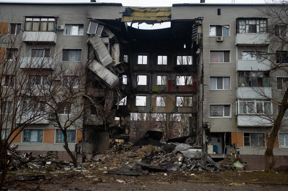 Zerstörtes Gebäude in Bachmut. (Bild: Getty Images)