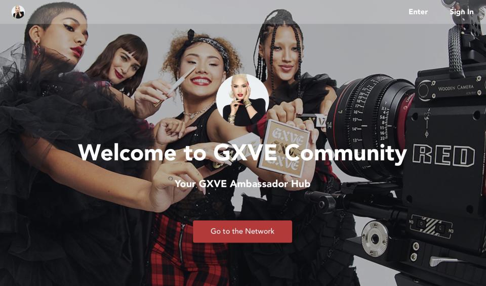 The Gxve Community landing page.