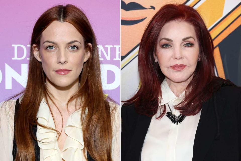 <p>Randy Shropshire/Deadline; Monica Schipper/Getty</p> Riley Keough; Priscilla Presley each in 2023