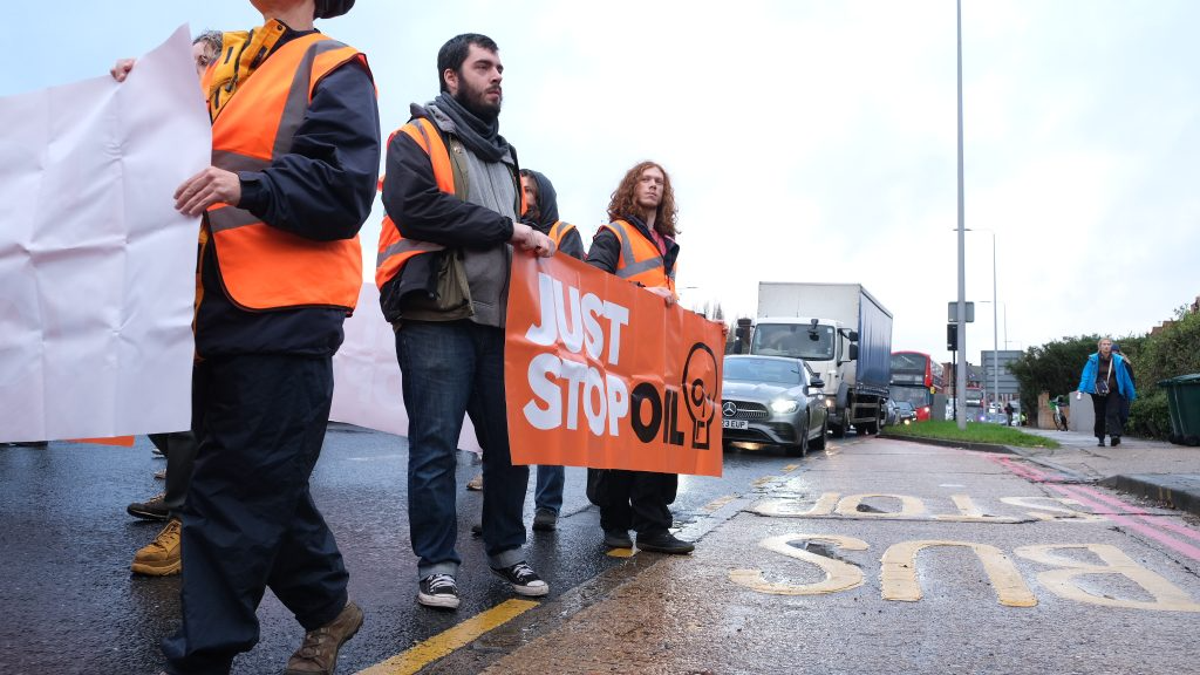 Just Stop Oil Protesters in Hendon on Monday  (Just Stop Oil)