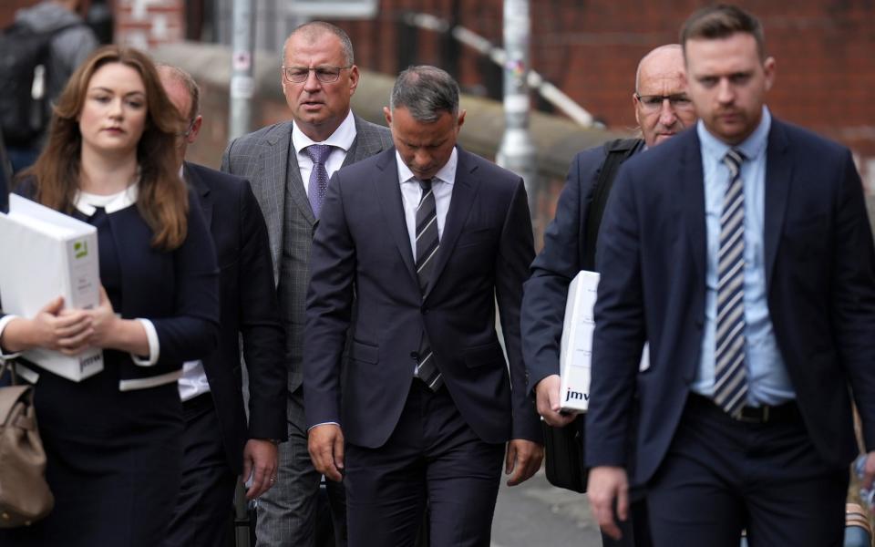 Head bowed, Ryan Giggs arrived at 9.15am - Christopher Furlong/Getty