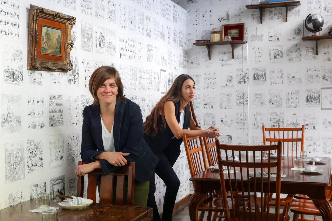 Paula Costa and Geraldine Quintero in the space that pays tributes to their grandmothers, who inspired them to create their unique restaurant.