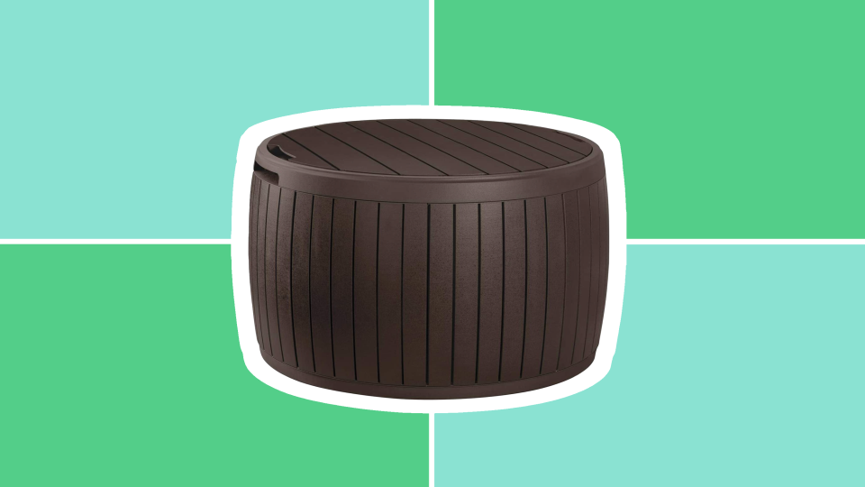 It looks like an ottoman but it doubles as a place to store your seasonal goodies.