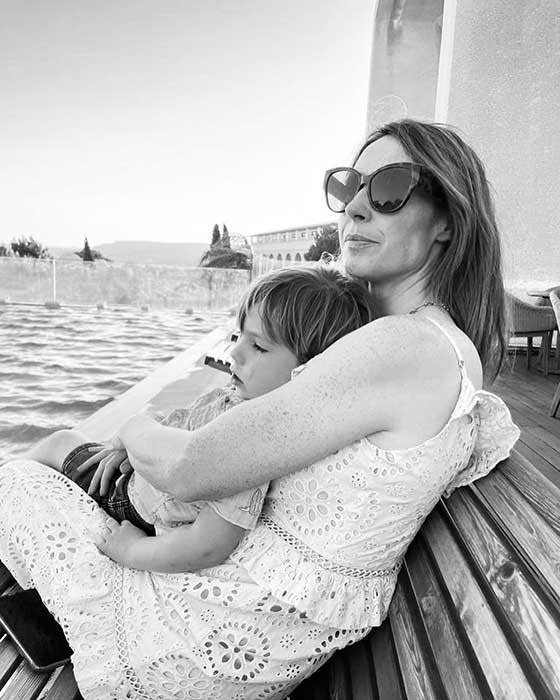 Alex on holiday with her son