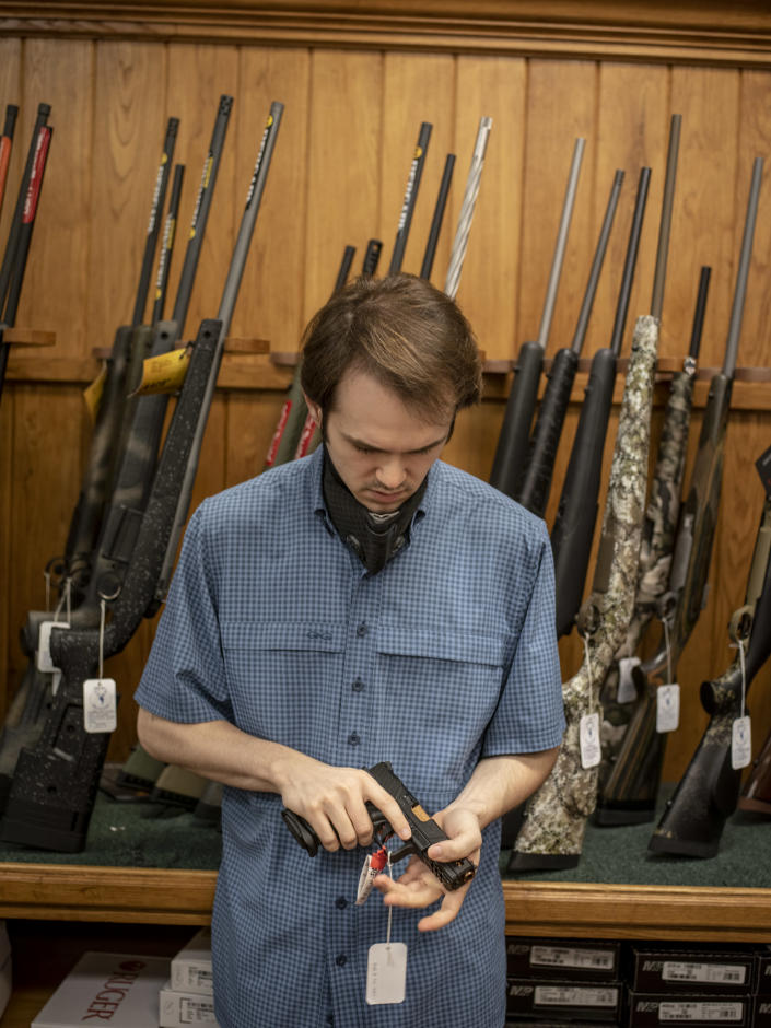 Inside a gun store in Austin, Texas, May 27, 2021. (Matthew Busch/The New York Times)