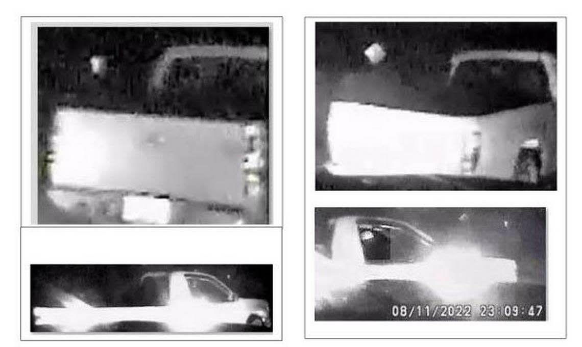 The Wake County Sheriff’s Office released these photos in connection with the shooting death of Sheriff’s Deputy Ned Byrd on Aug. 11. The vehicle is a single cab pickup truck similar to a Chevrolet Colorado or a GMC Canyon.