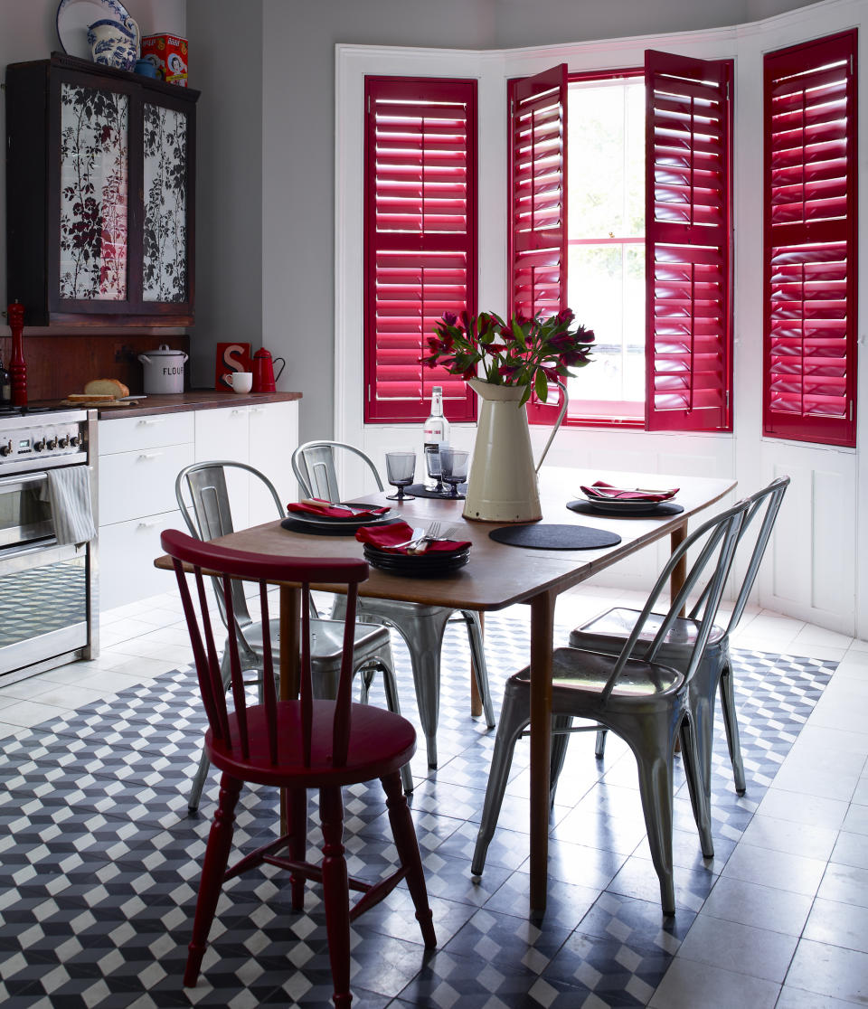 Add red to a kitchen as an accent shade