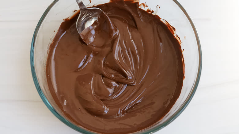 melted chocolate in bowl