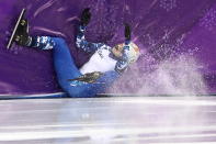 <p>Olympic Athlete from Russia, Sofia Prosvirnova competes in a ladies 1000m short track speed skating race during the 2018 Winter Olympic Games, at the Gangneung Ice Arena. Valery Sharifulin/TASS </p>