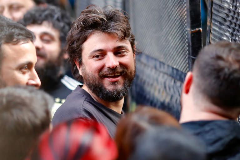 Juan Grabois presente en la manifestación en apoyo a la vicepresidenta Cristina Fernández de Kirchner.