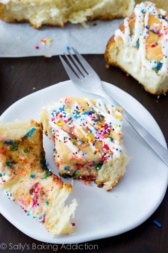 Cake Batter Cinnamon Rolls