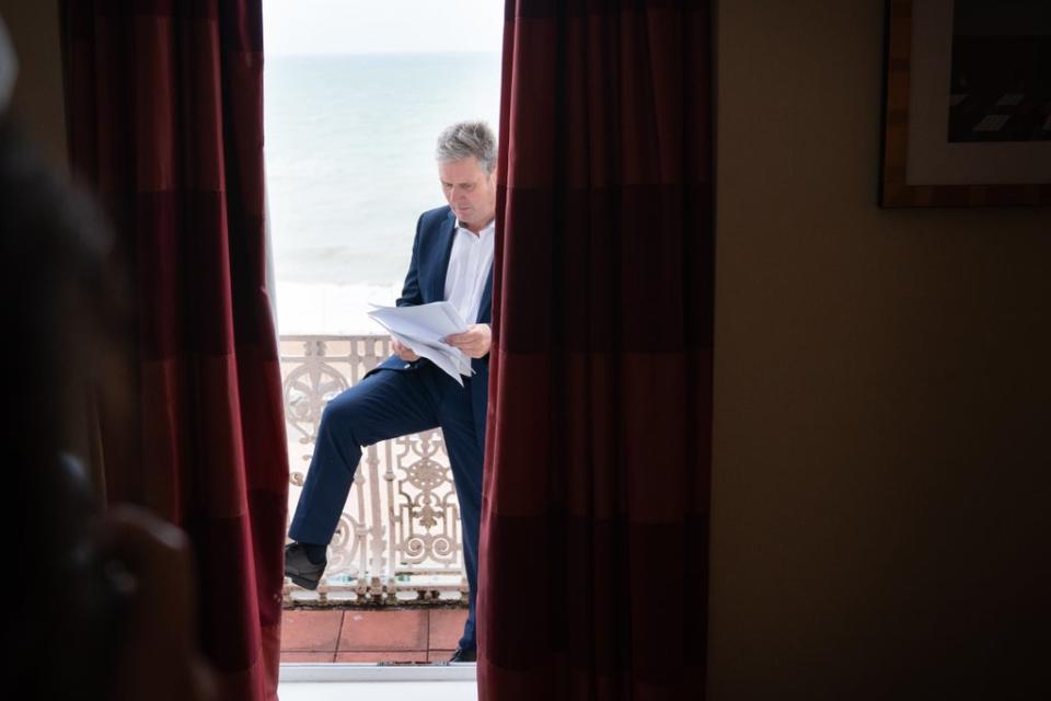 Labour leader, Sir Keir Starmer at his hotel (Stefan Rousseau/PA) (PA Wire)