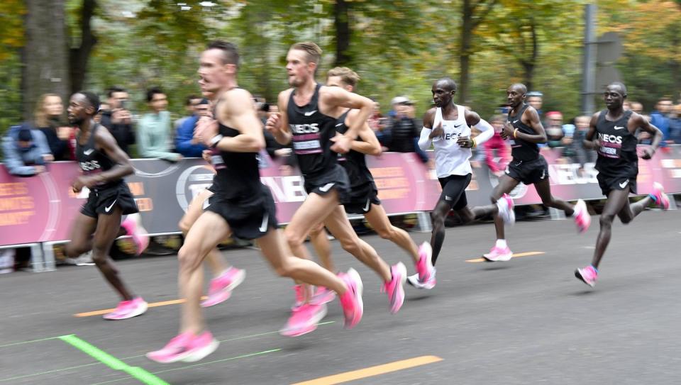 Kipchoge held a sub-4:34 pace for the 26.2 miles.