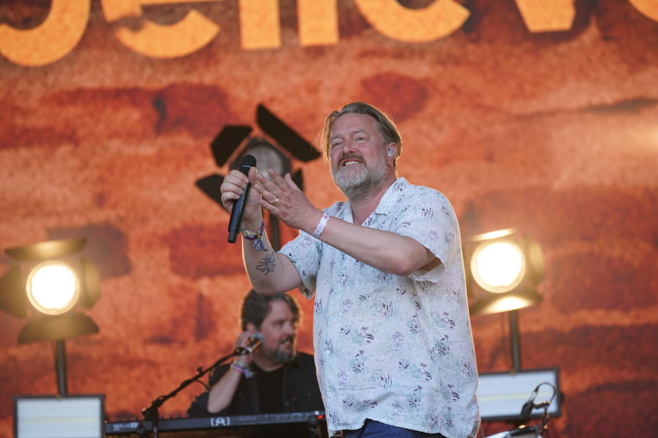 Guy Garvey from Elbow performing on the Pyramid Stage during the Glastonbury Festival at Worthy Farm in Somerset. Picture date: Sunday June 26, 2022.