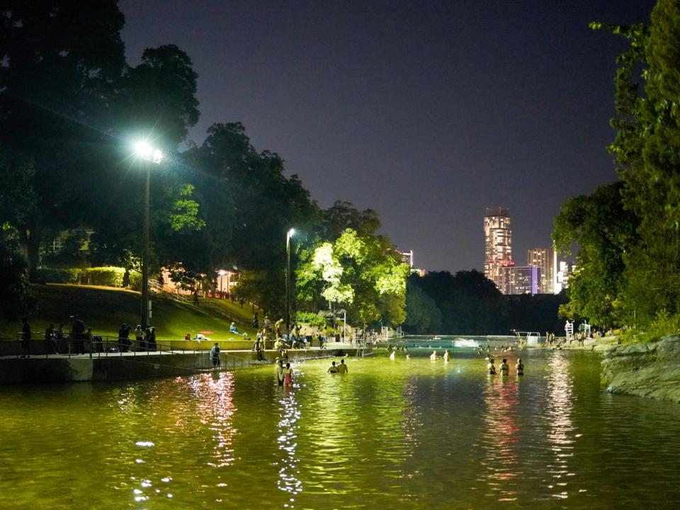 barton springs pool night glow