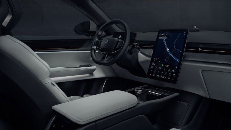 A render of the interior in the Polestar 3 SUV. 