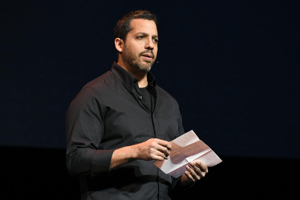 Magician David Blaine speaks onstage during the Onward18 Conference on October 24, 2018 in New York City. (Photo: Craig Barritt/Getty Images for Onward18)