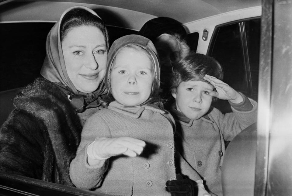 Princess Margaret with Lady Sarah Chatto and her son, David, in 1968 (Getty Images)