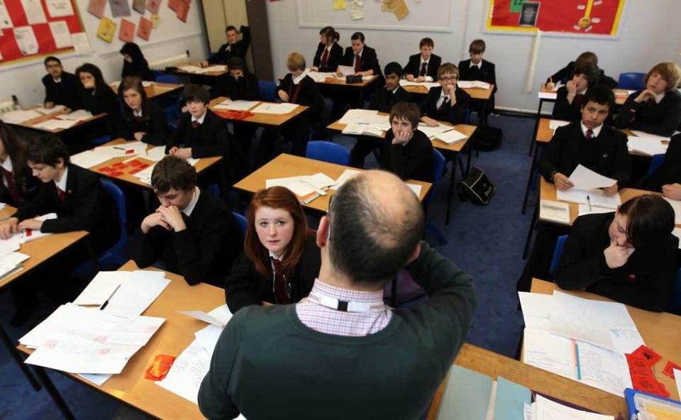Recruitment in some subjects at secondary level in England has fallen well below target this year, with only just over a fifth of the physics teachers required being taken on, new figures show (David Davies/PA) (PA Wire)