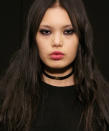 <p>We couldn't help but get Courtney Love circa '93 vibes when looking at the kohl liner, stained lips, and tousled waves at Nicole Miller. "The overall look really speaks to the gypsy, grunge inspiration behind the collection," says L'Oreal Professionel hairstylist Pepper Pastor, who added a few unfinished plaits throughout the texture.</p>
