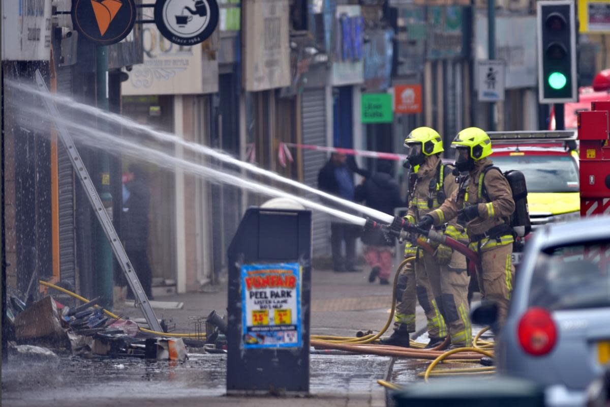 The fire service damping down the incident yesterday <i>(Image: T&A)</i>