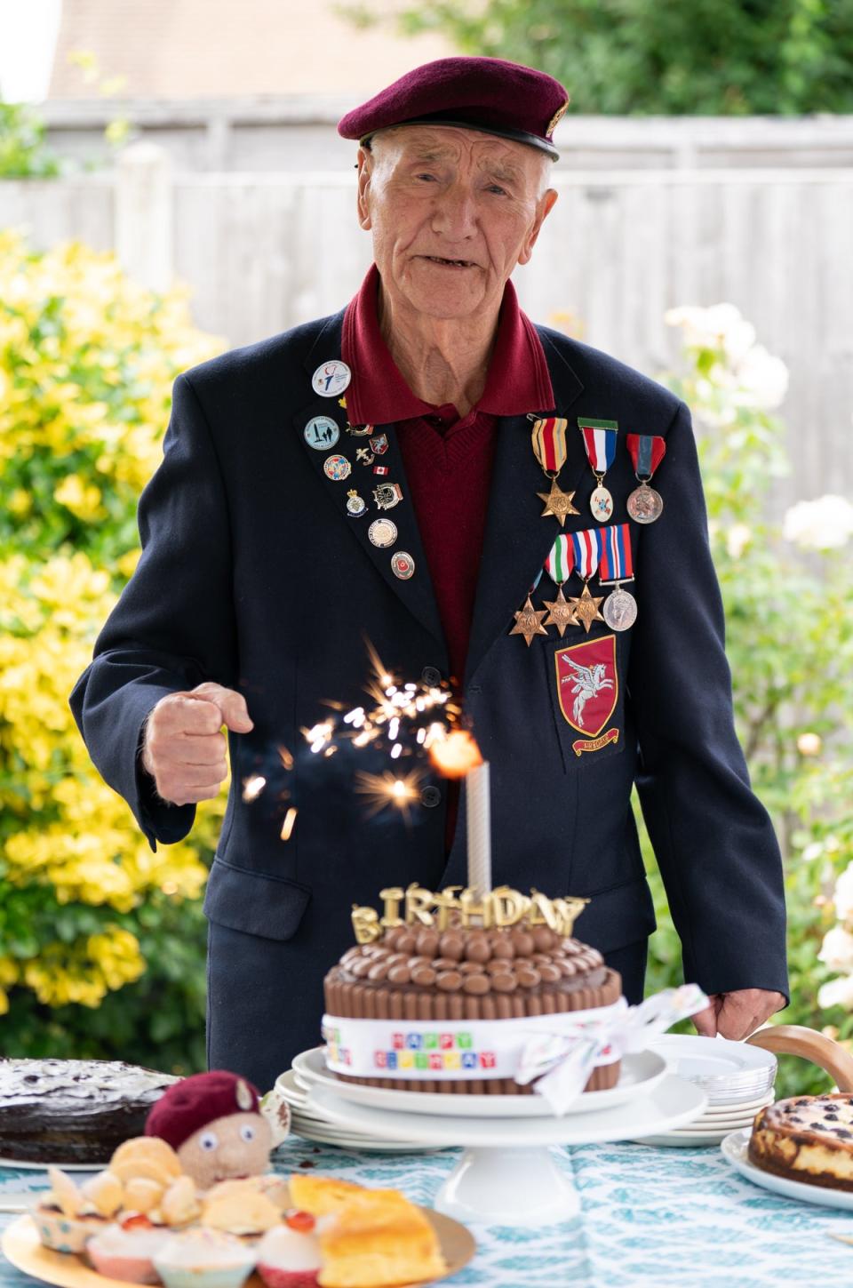 WWII veteran Alec Hall celebrating his 100th birthday (Joe Giddens/PA) (PA Wire)