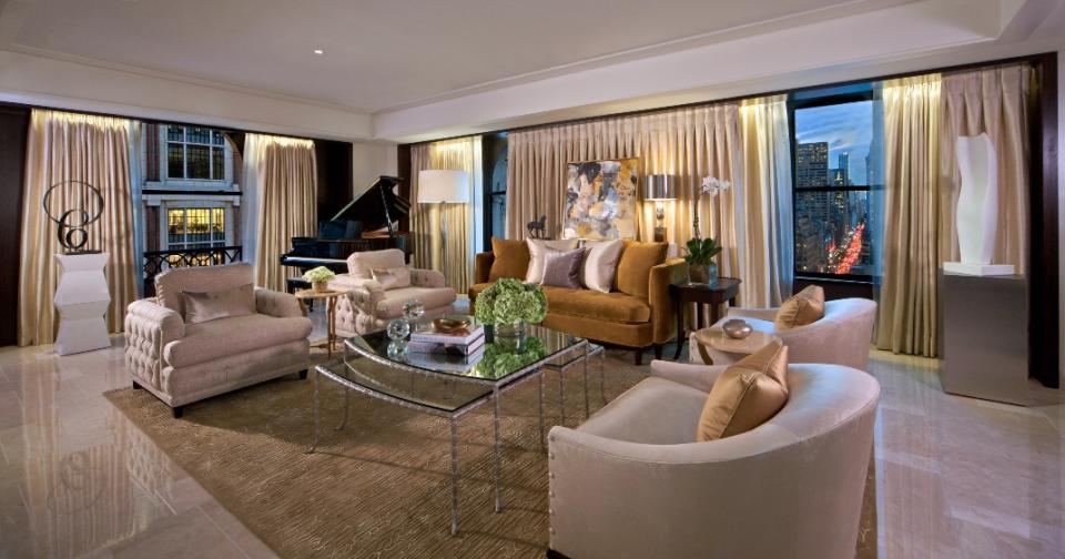 Living room in Peninsula Suite - Credit: The Peninsula New York