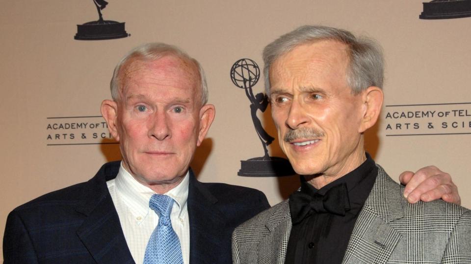 PHOTO: Comedians Tom Smothers and Dick Smothers arrive for the Academy Of Television Arts and Sciences' 19th Annual Hall Of Fame Induction Gala held at Beverly Hills Hotel on January 20, 2010 in Beverly Hills, California. (Mark Sullivan/WireImage/Getty Images)