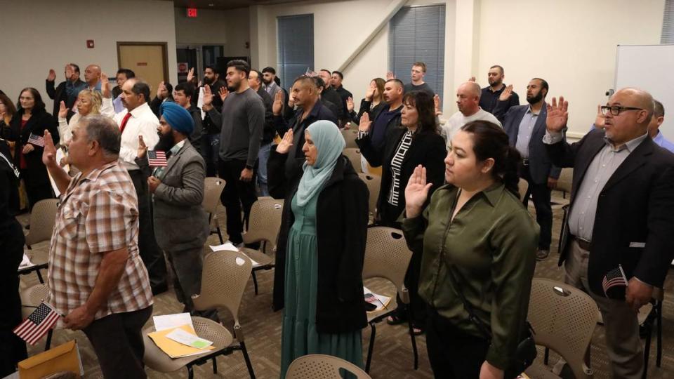 The 40 individuals from 15 counties who were sworn in as U.S. citizens Wednesday (Dec. 20) afternoon at the U.S. Citizenship and Immigration Services Fresno field office.