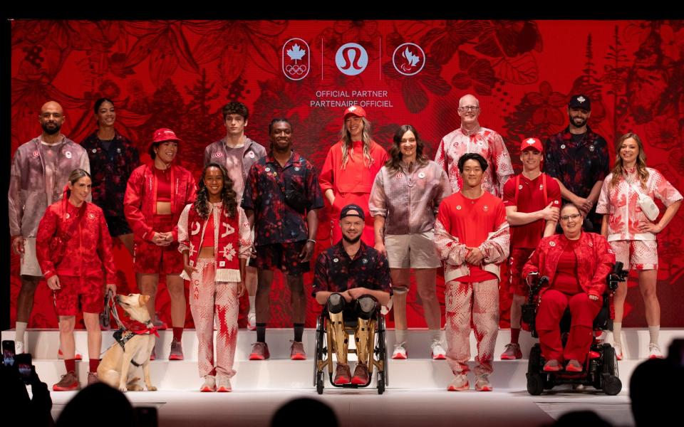 Team Canada athletes in their new Olympic gear