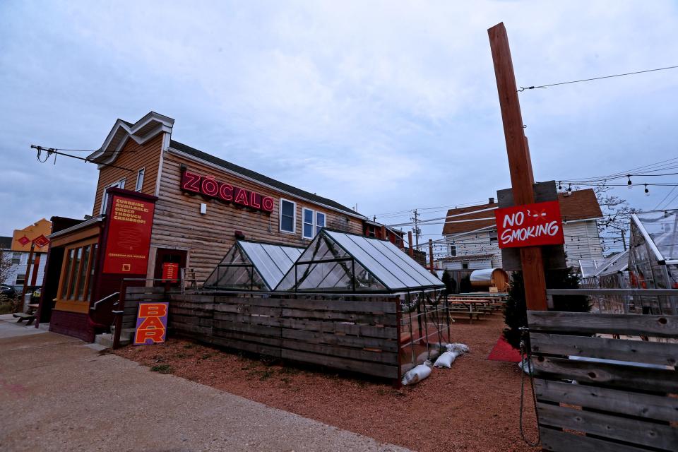 Zocalo Food Truck Park has heated huts in the winter.