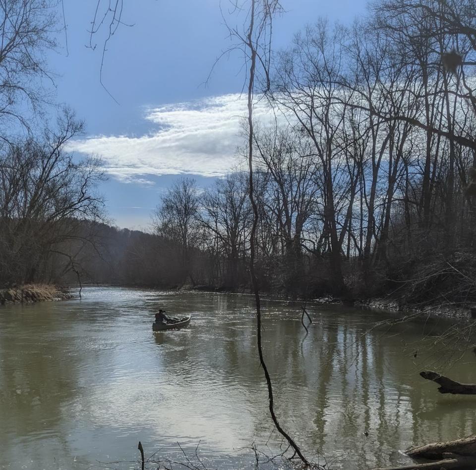 Irv heads downstream from the Conrad place for day two of a three-day canoe trip on the Mohican River.