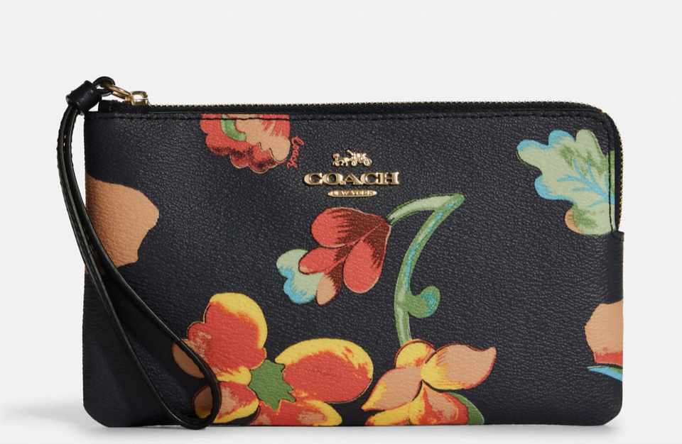 Large Corner Zip Wristlet with Dreamy Land Floral Print (Photo via Coach Outlet)