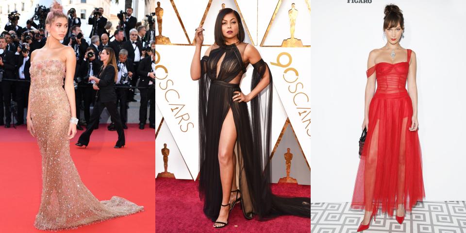 <p>I'm calling 2018 "The Year of the Naked Dress." No matter which event the stars attended, there were always a handful of daredevils who braved the red carpet in a see-through gown. While models, by far, dominated the sheer trend (one only needs to check out the <a rel="nofollow noopener" href="https://www.marieclaire.com/fashion/g20650700/models-fashion-cannes-film-festival-2018/" target="_blank" data-ylk="slk:Cannes Film Festival;elm:context_link;itc:0;sec:content-canvas" class="link ">Cannes Film Festival</a> footage for proof), singers and actresses weren't hesitant to rock a revealing gown either. Ahead, we've rounded up the most naked looks so far (there's still two months left!). </p>
