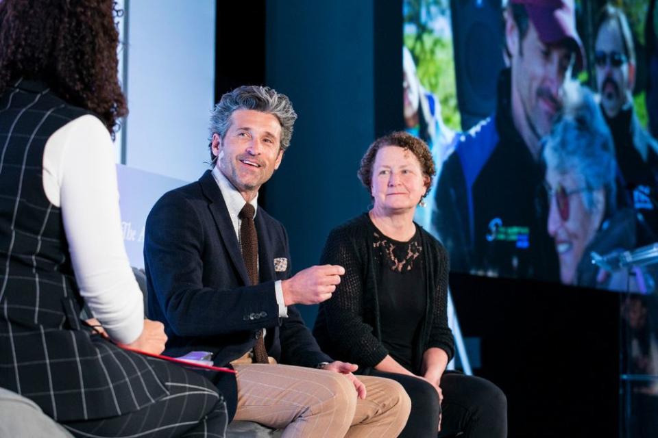 Patrick Dempsey speaking at People v. Cancer | Kristoffer Tripplaar/AtlanticLIVE