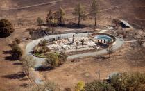 <p>An aerial view shows a burned property in Santa Rosa, Calif., on Oct. 12, 2017. (Photo: Josh Edelson/AFP/Getty Images) </p>