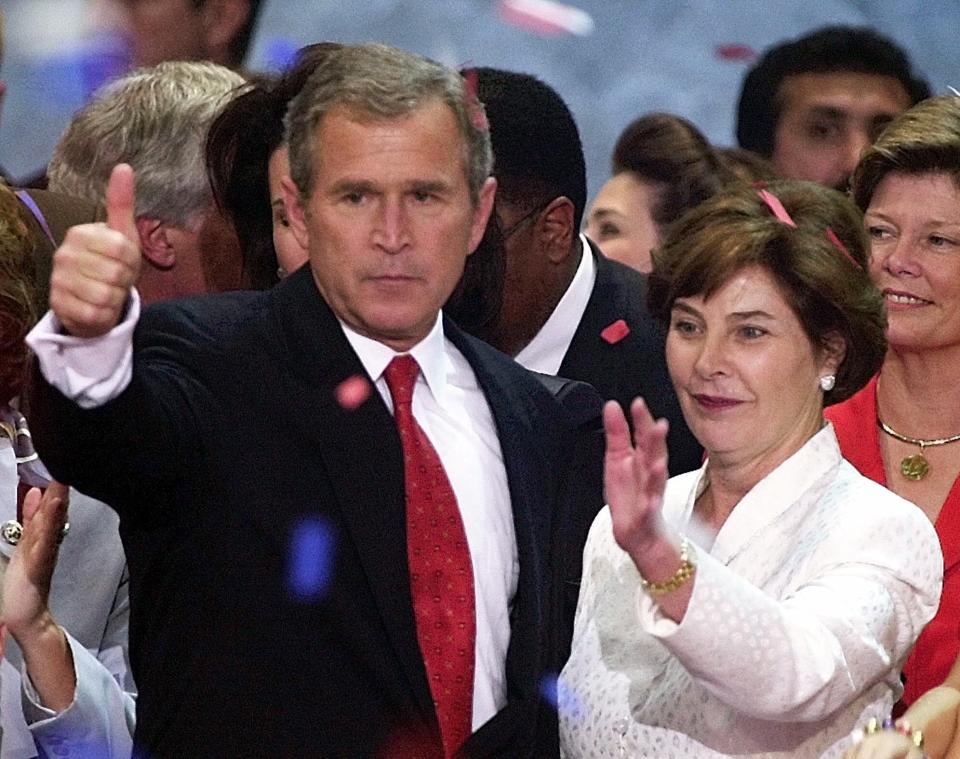 <strong>"Rarely is the question asked, is our children learning?"  </strong> -- January 2000, during a campaign event in South Carolina.  <a href="http://www.huffingtonpost.com/2009/01/03/bushisms-over-the-years_n_154969.html" target="_blank">Source: The Associated Press</a> (AP Photo/Ron Edmonds, file)