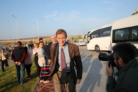 Richard White, pastor of Christ Community Church in Montreat, NC arrives for a court hearing of U.S. pastor Andrew Brunson at the Aliaga Prison and Courthouse complex in Izmir, Turkey October 12, 2018. REUTERS/Umit Bektas