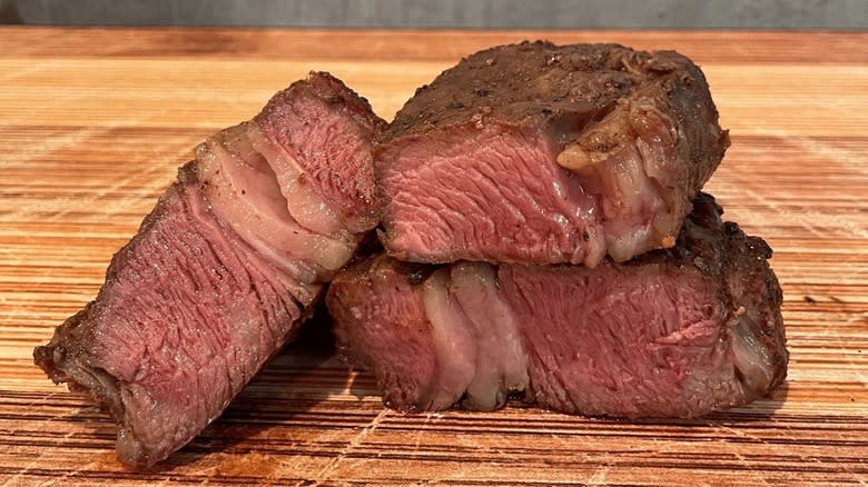 cross-section of cooked chuck eye steak